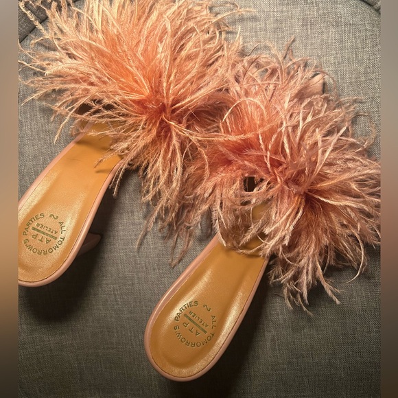 ATP Atelier Italian Leather Ostrich Feather Heels (All Tomorrow’s Parties) - Picture 5 of 6
